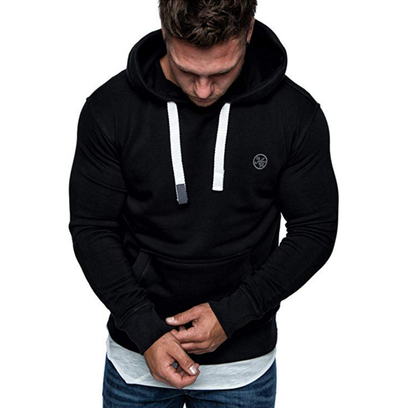 Sudadera con capucha de color sólido casual - Imagen 4
