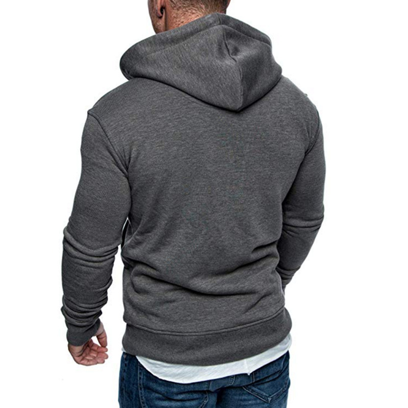 Sudadera con capucha de color sólido casual - Imagen 3