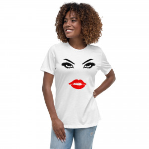 Camiseta suelta ojos y labios