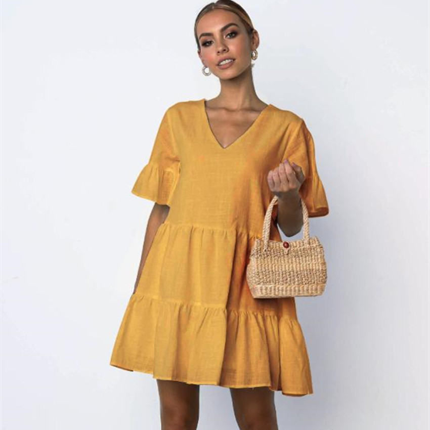Vestido con cuello en V - Imagen 2