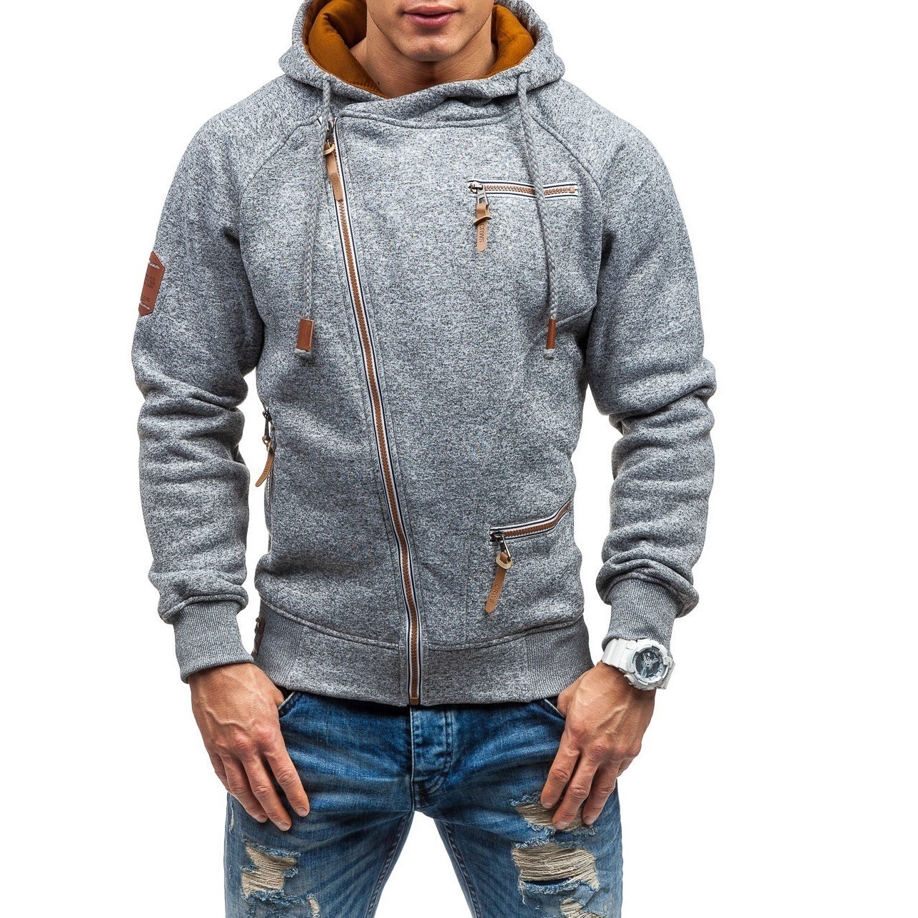 Sudadera con cremallera diagonal - Imagen 9
