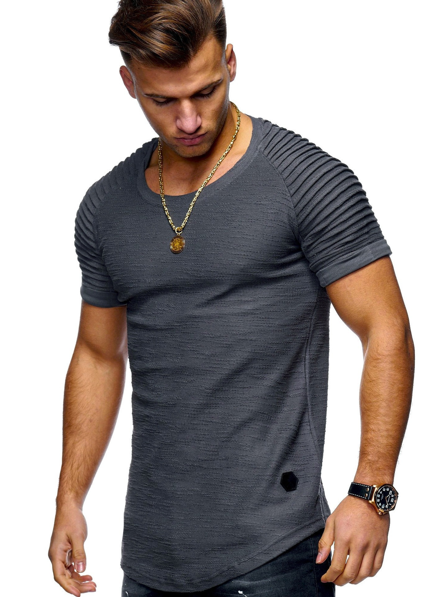Camiseta corta con cuello redondo - Imagen 4
