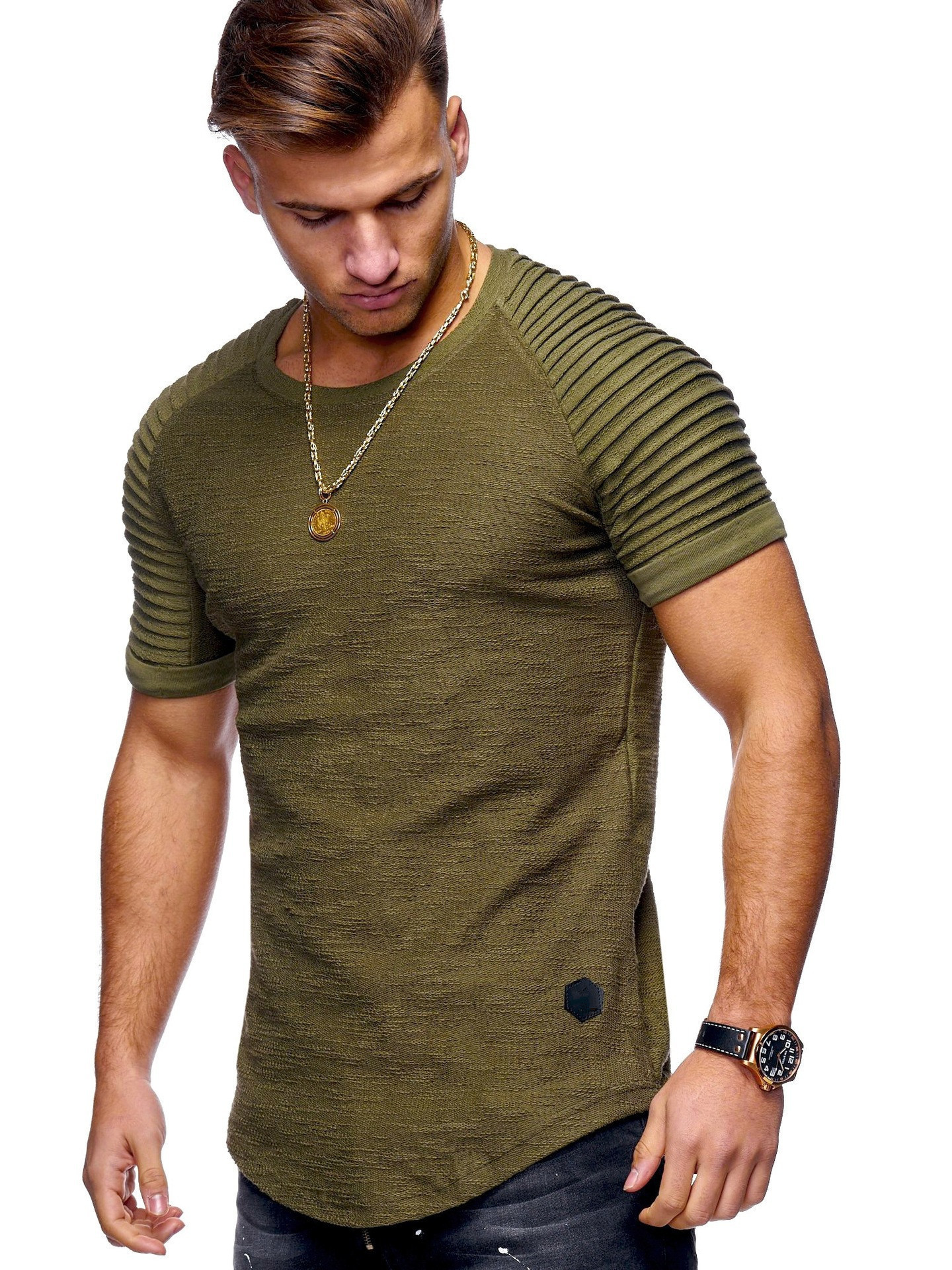 Camiseta corta con cuello redondo - Imagen 3