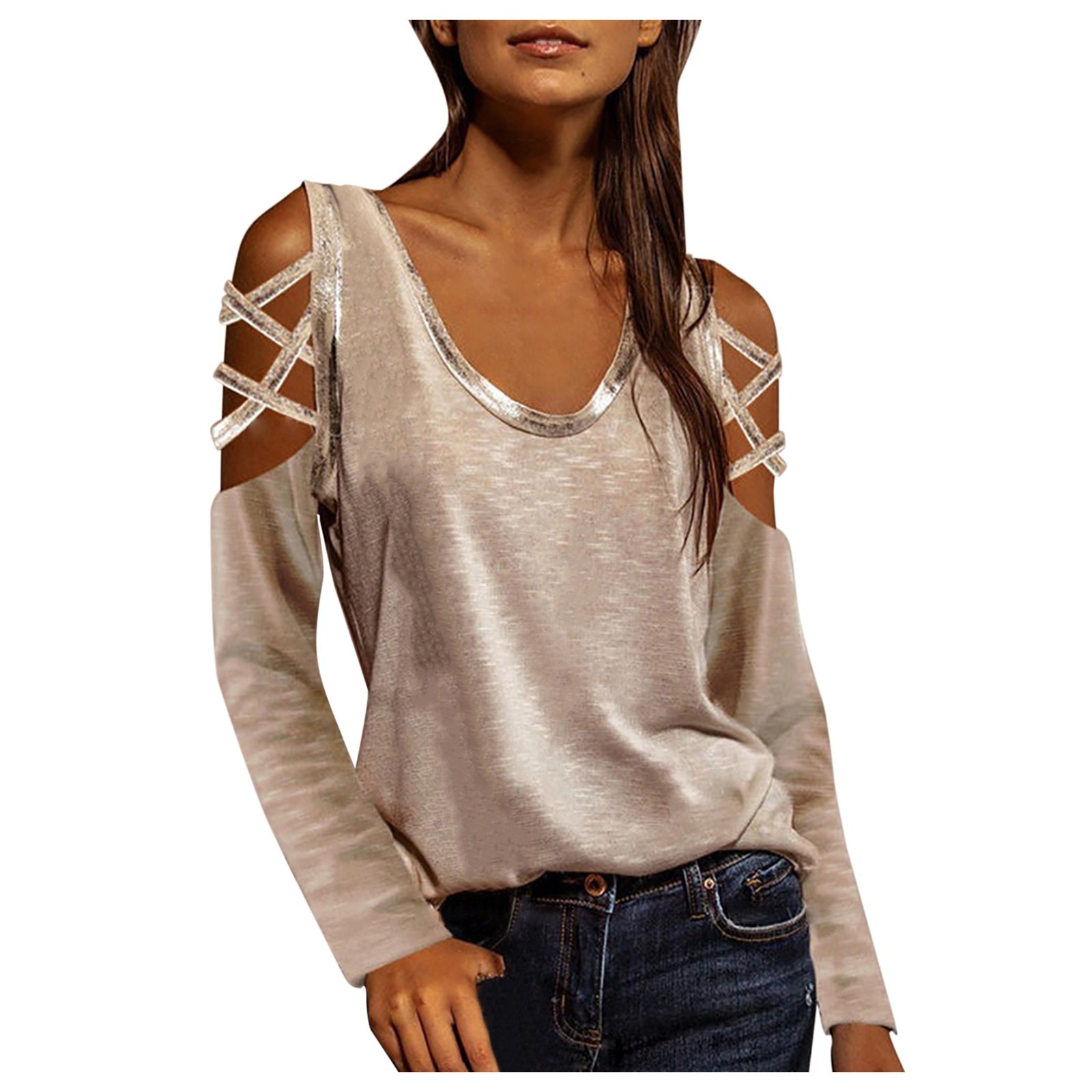 Top cuello redondo