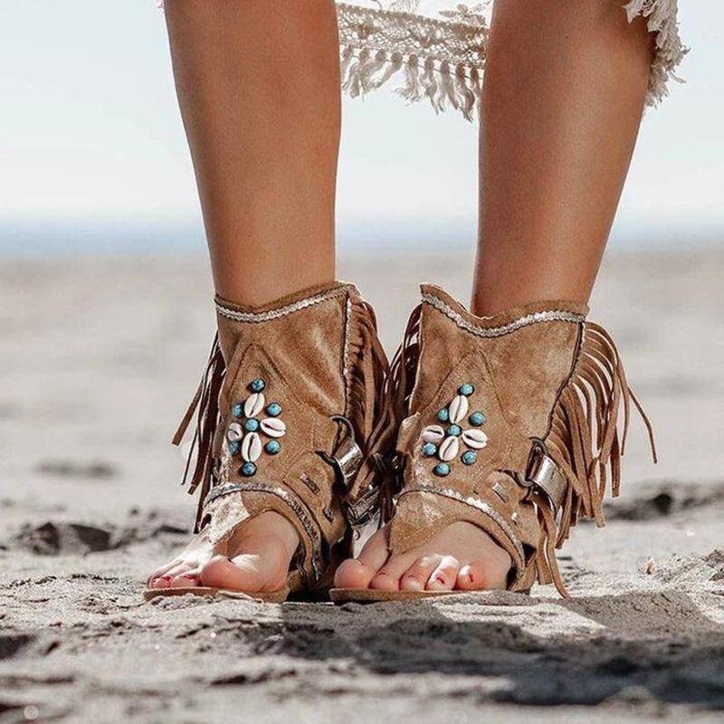 Sandalias de playa con flecos - Imagen 3