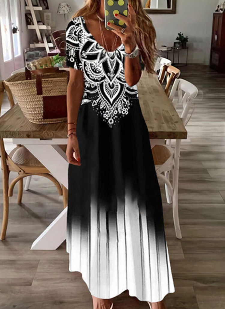 Vestido con cuello en V - Imagen 6