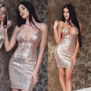 Vestido de tirantes con lentejuelas