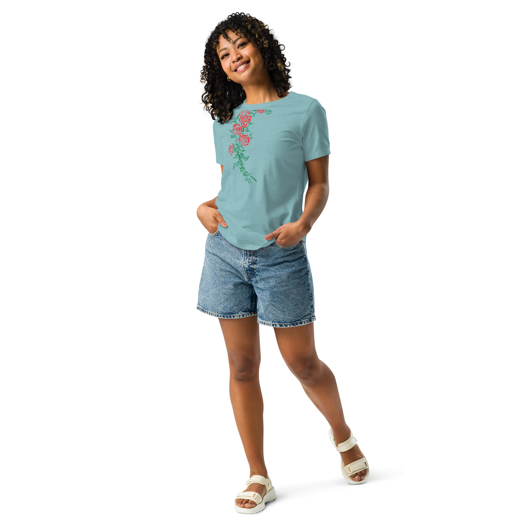 Camiseta suelta rosas - Imagen 3