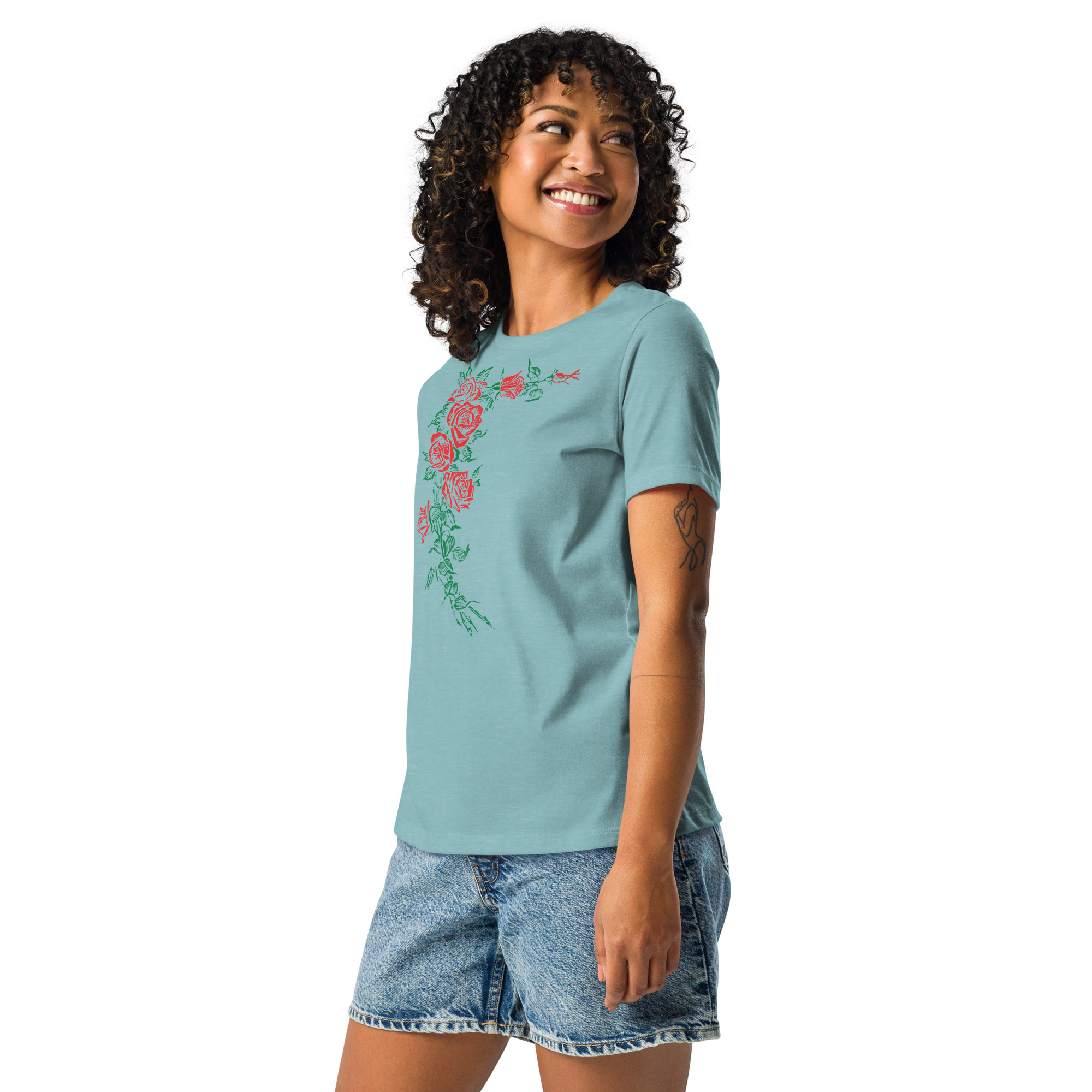 Camiseta suelta rosas - Imagen 4