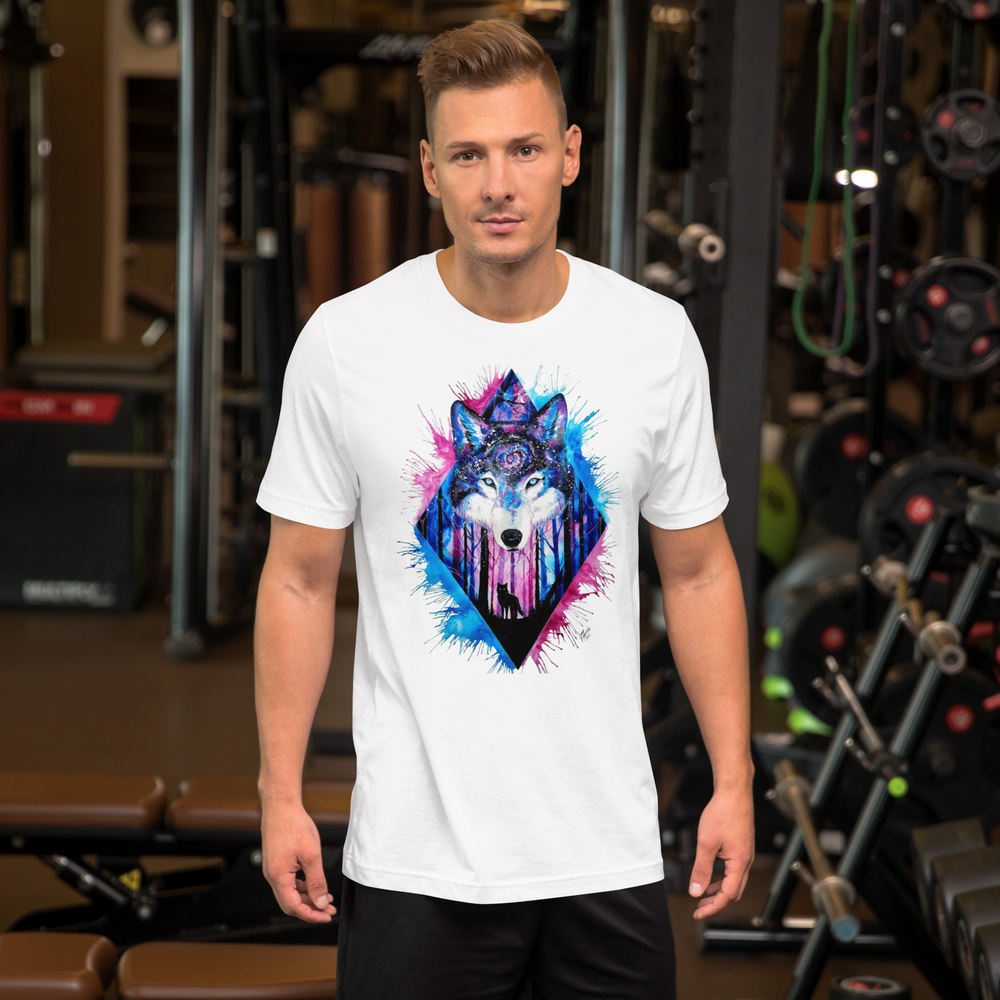 Camiseta de manga corta de lobo